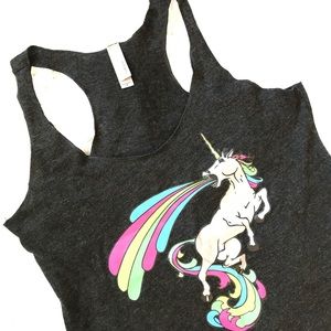 Next Level Apparel Unicorn Tank Shirt Gray Small